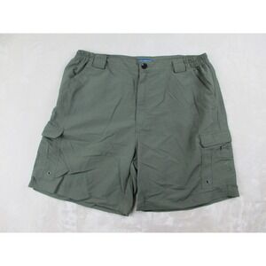 Reel Legends Shorts Mens Extra Large Green Cargo Lightweight Fishing Casual*